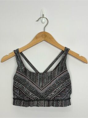 Lululemon Energy Bra Tribal Pace Energy Bra White Black Sz 6